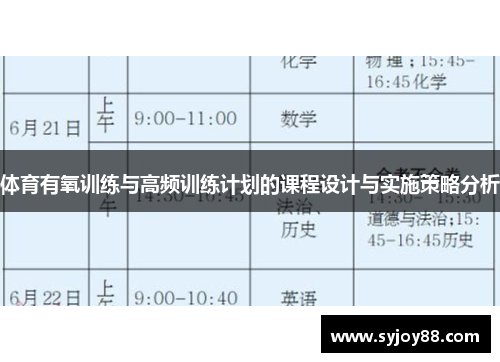体育有氧训练与高频训练计划的课程设计与实施策略分析
